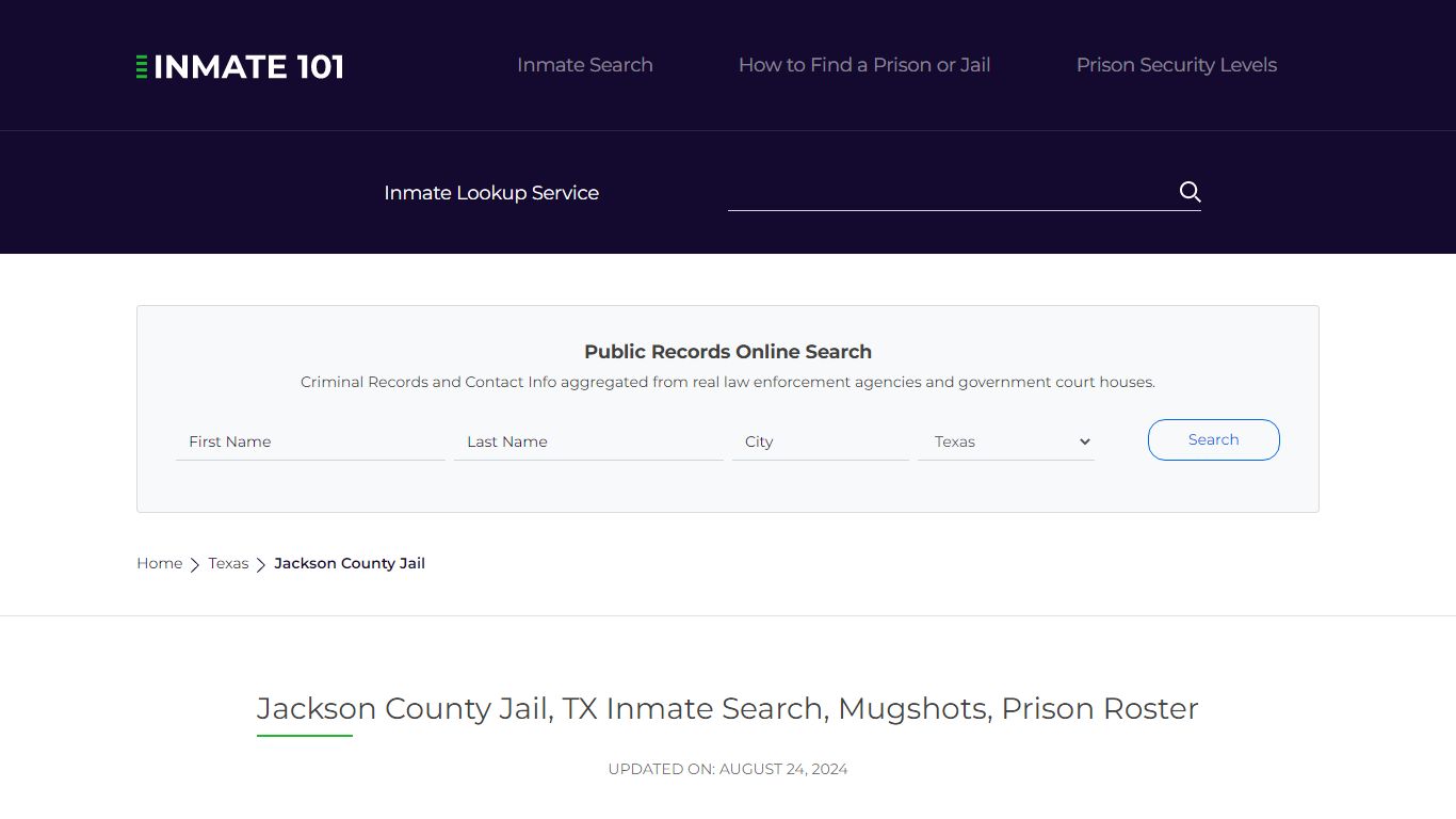 Jackson County Jail, TX Inmate Search, Mugshots, Prison Roster